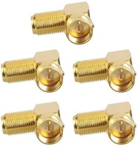 img 4 attached to 🔌 90 Degree Coaxial Connector - VCE 5-Pack Right Angle F-Type RG6 Male to Female Adapter with Gold Plating