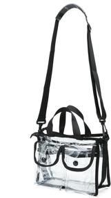 img 3 attached to 💼 Black Clear Cosmetic Bag with Adjustable & Detachable Shoulder Strap