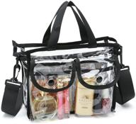 💼 black clear cosmetic bag with adjustable & detachable shoulder strap logo