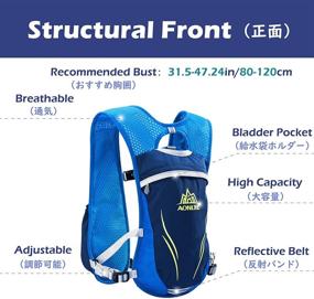 img 3 attached to 🎒 Optimize Your Streamline Hydration Backpack - Azarxis 5L/5.5L/8L Running Vest for Women and Men - Perfect for Marathon Trail Races