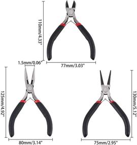 img 3 attached to 🔧 Набор из 3 ювелирных пинцета PH PandaHall - важные инструменты для изготовления ювелирных украшений, включая пассатижи с узким, изогнутым и круглым носиками с резцом для проволоки - идеально подходит для ремонта украшений, обертывания проволоки и материалов для создания ювелирных изделий.