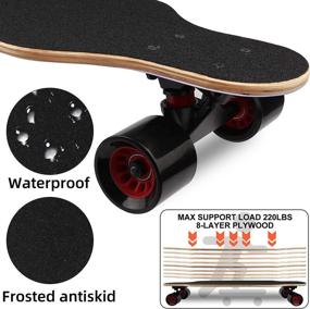 img 2 attached to 🛹 Beginner's Longboard Skateboard: 31-Inch Pro Complete Cruiser with Concave Deck, 8-Layer Maple Construction, ABEC-9 Bearings, and T-Tool Included