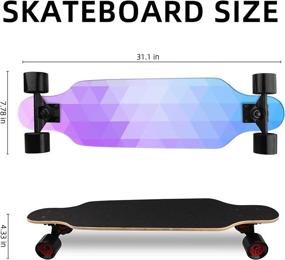 img 3 attached to 🛹 Beginner's Longboard Skateboard: 31-Inch Pro Complete Cruiser with Concave Deck, 8-Layer Maple Construction, ABEC-9 Bearings, and T-Tool Included