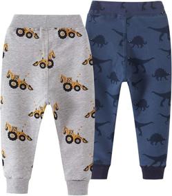 img 3 attached to 🦖 Dino Delight: Azalquat Toddler Jogging Sweatpants - A Pack of Boys' Clothing Pants