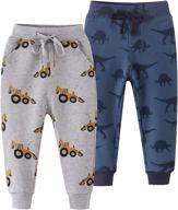 🦖 dino delight: azalquat toddler jogging sweatpants - a pack of boys' clothing pants logo