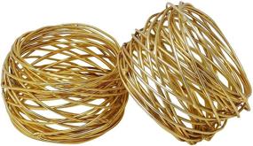 img 2 attached to 🎗️ ARN CRAFTS Golden Round Mesh Napkin Rings: Set of 12 Elegant Accessories for Weddings, Dinner Parties, and Everyday Use – CW-6-12