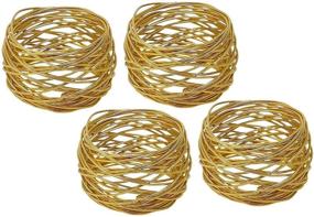img 1 attached to 🎗️ ARN CRAFTS Golden Round Mesh Napkin Rings: Set of 12 Elegant Accessories for Weddings, Dinner Parties, and Everyday Use – CW-6-12