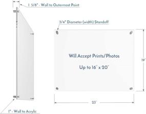 img 1 attached to 🖼️ Premium 16 x 20 Acrylic Picture Frame with Contemporary Brushed Stainless Steel Standoffs by Vale Arbor