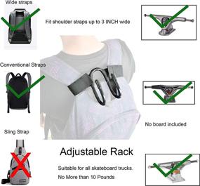 img 3 attached to 🎒 YYST Backpack Attachment Rack Hook Holder for Mini Cruiser, Cruiser Board, and Skateboard - Universal Fit for Most Backpacks - Convenient and Easy to Use - No Backpack Required