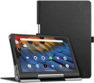 чехол fintie для планшета lenovo yoga smart tab: футляр из вегетарианской кожи с автоматическим режимом сна/буденья - черный логотип