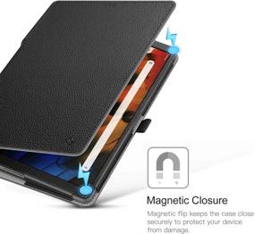 img 1 attached to Чехол Fintie для планшета Lenovo Yoga Smart Tab: Футляр из вегетарианской кожи с автоматическим режимом сна/буденья - Черный