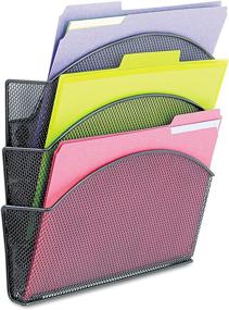 img 4 attached to 📁 Safco Products Onyx Magnetic Mesh Triple File Pocket: Convenient Space-saving Solution with Durable Steel Mesh Construction and Black Powder Coat Finish