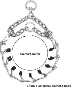 img 3 attached to 🐶 DSLONG Dog Prong Collar with Rubber Tips - Adjustable Stainless Steel Links, Choke Pinch Training Collar for Small, Medium, Large Dogs - Quick Release Locking Carabiner