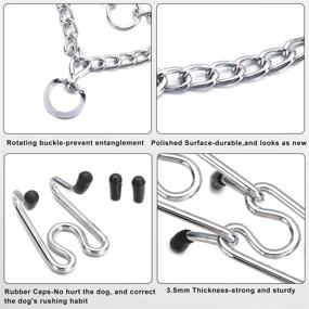 img 2 attached to 🐶 DSLONG Dog Prong Collar with Rubber Tips - Adjustable Stainless Steel Links, Choke Pinch Training Collar for Small, Medium, Large Dogs - Quick Release Locking Carabiner