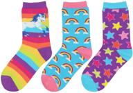 magical and playful: socksmith children's colorful unicorn, rainbow & star socks logo