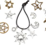 🌟 bright creations moon and star charms: enhance your jewelry making with 120 pieces in 2 stunning colors logo