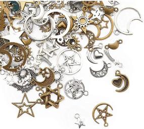 img 1 attached to 🌟 Bright Creations Moon and Star Charms: Enhance your Jewelry Making with 120 Pieces in 2 Stunning Colors