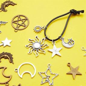 img 2 attached to 🌟 Bright Creations Moon and Star Charms: Enhance your Jewelry Making with 120 Pieces in 2 Stunning Colors