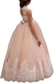 img 3 attached to Exquisite Flower Dress Wedding Pageant Gowns for Girls' Clothing: Floral Elegance at its Finest!