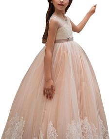 img 2 attached to Exquisite Flower Dress Wedding Pageant Gowns for Girls' Clothing: Floral Elegance at its Finest!