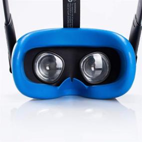 img 4 attached to Орзеро синяя силиконовая накладка на глаза для Oculus Quest Facial Pad - противопотная, стираемая, заглушающая свет аксессуар для гарнитуры виртуальной реальности.