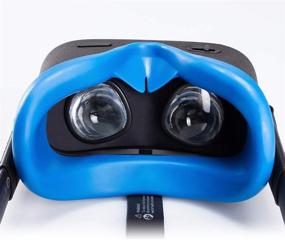 img 3 attached to Орзеро синяя силиконовая накладка на глаза для Oculus Quest Facial Pad - противопотная, стираемая, заглушающая свет аксессуар для гарнитуры виртуальной реальности.