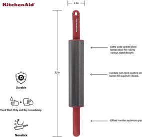 img 1 attached to 🔴 Кухонный валик KitchenAid Gourmet: стильный, функциональный и яркий красный дизайн