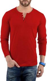 img 4 attached to Red Mens Henley Long Sleeve