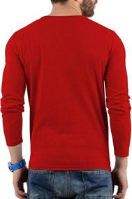 img 2 attached to Red Mens Henley Long Sleeve