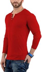 img 3 attached to Red Mens Henley Long Sleeve