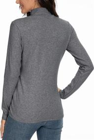 img 2 attached to 👚 Udobana Cotton Long Sleeve Layering T-Shirt Tops for Women with Mock Turtleneck