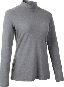 img 1 attached to 👚 Udobana Cotton Long Sleeve Layering T-Shirt Tops for Women with Mock Turtleneck