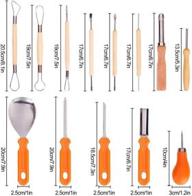 img 1 attached to 🍎 13 Piece K Kwokker Professional Fruit Carving Tool Kit & Clay Sculpting Set - Perfect for Halloween Decor, Vegetable Food, Ceramic & Pottery Art, Woodwork Peeling Tools