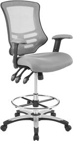 img 3 attached to 🪑 Optimized Search: Modway Calibrate Gray Mesh Drafting - Reception Desk Chair - Tall Office Chair