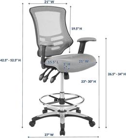 img 2 attached to 🪑 Optimized Search: Modway Calibrate Gray Mesh Drafting - Reception Desk Chair - Tall Office Chair