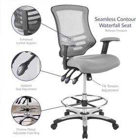 img 1 attached to 🪑 Optimized Search: Modway Calibrate Gray Mesh Drafting - Reception Desk Chair - Tall Office Chair