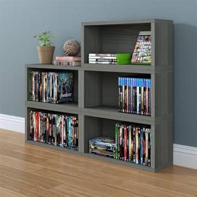 img 1 attached to 📚 Organize Your PS5 Games, DVDs, and Blu-Rays with Way Basics Media Storage Rack Shelf Organizer – Tool-Free Assembly, Sustainable Non-Toxic zBoard Paperboard, Grey