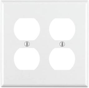 img 1 attached to Leviton 88016 2-Gang Duplex Receptacle 🔌 Wallplate, Standard Size, Thermoset, Device Mount, White