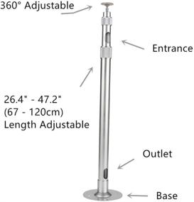 img 3 attached to 🖽 Ivosmart B120 Adjustable Universal Projector Ceiling Mount Bracket: 26.4IN-47.2IN Extension, Supports Up to 44 lbs (Silver)