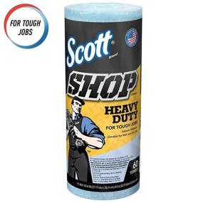 img 2 attached to 🔵 Scott Shop Towels Heavy Duty Solvent Resistant (32992), Blue Shop Towels for Tough Jobs, 60 Sheets / Roll, (12 Rolls Pack)