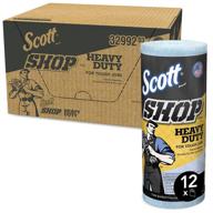 🔵 scott shop towels heavy duty solvent resistant (32992), blue shop towels for tough jobs, 60 sheets / roll, (12 rolls pack) logo