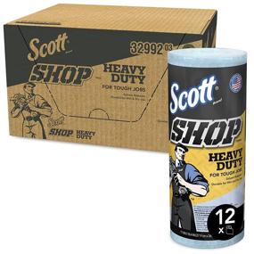 img 4 attached to 🔵 Scott Shop Towels Heavy Duty Solvent Resistant (32992), Blue Shop Towels for Tough Jobs, 60 Sheets / Roll, (12 Rolls Pack)