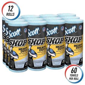 img 3 attached to 🔵 Scott Shop Towels Heavy Duty Solvent Resistant (32992), Blue Shop Towels for Tough Jobs, 60 Sheets / Roll, (12 Rolls Pack)