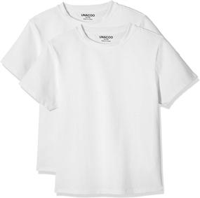 img 1 attached to 👚 UNACOO 2 Pack Sleeve T Shirt Crewneck for Girls: Comfortable and Stylish Clothing