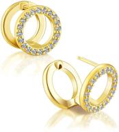 💎 18k gold plated double hoop earrings: hypoallergenic cubic zirconia circle jewelry for sensitive ears - perfect for mothers, daughters, teen girls, and women logo