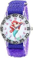 🧜 disney kids' ariel analog quartz purple watch - w001669 logo