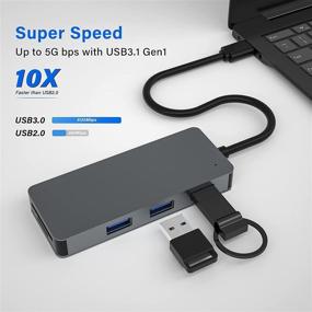 img 3 attached to 📸 High-Speed USB 3.0 Card Reader and Hub Adapter - Cateck SD Card Reader with 3 USB 3.0 Ports + SD & TF Card Slots, 5Gbps for MacBook Pro/Air, Computer/Laptop, Windows, iMac, USB Flash Drive, Mobile HDD, and More
