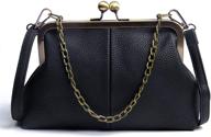 womens' lanpet classical kiss lock clutch with chain strap - shoulder bag, purse, and wallet combo logo