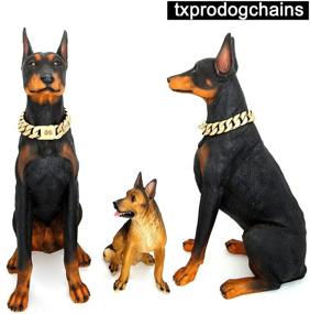 img 3 attached to 🐶 Premium Gold Cuban Link Choke Chain Collar for Big Dogs - TXPRODOGCHAINS 32MM Thick, Heavy-Duty Stainless Steel Metal Collar