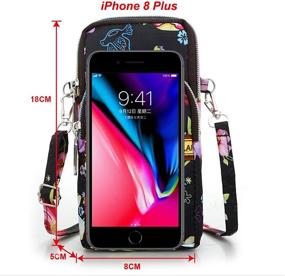 img 3 attached to 👜 Black Flower Fashion Sports Shoulder Bag Mini Wrist Purse Armband Bag - Universal Phone Holder Pouch Case for iPhone, Samsung, LG, Moto, Black Berry, Sony, HTC, Nexus, Nokia, Lumia, Huawei, and more.